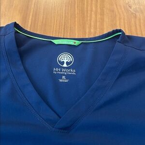 Navy Blue Healing Hands HH Work Scrub Shirt XL